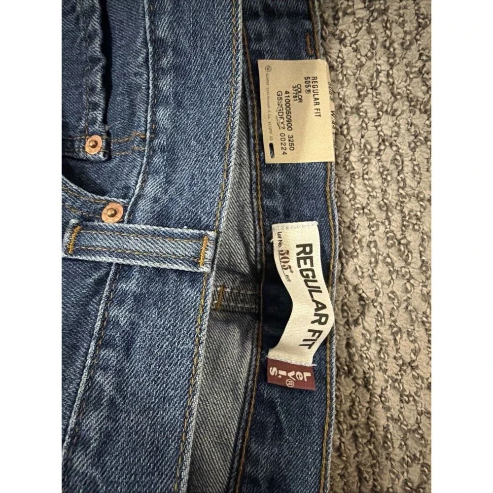 Levi's 505 Regular Fit Straight Leg Jeans Men's 44x30 New 2008 Blue Denim NWT